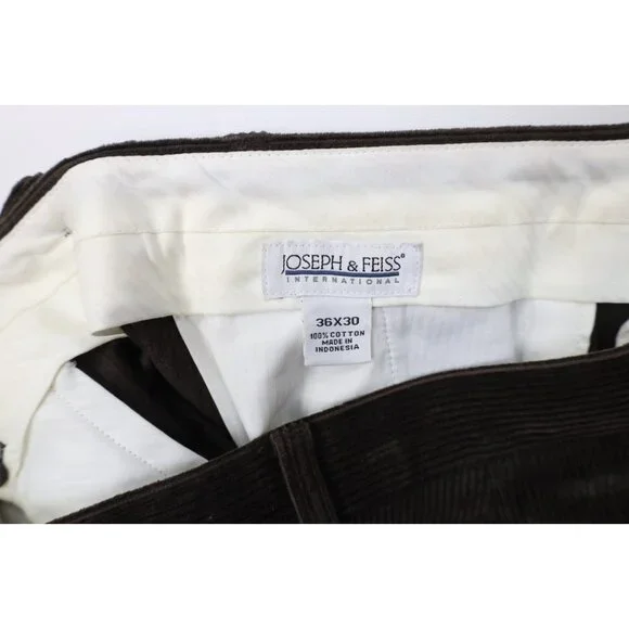 Vtg 90s Streetwear Mens 36x30 Faded Heavy Wide Leg Corduroy Chino Pants Brown - Picture 7 of 14